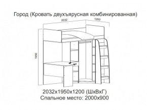 Кровать двухъярусная комбинированная в Полевском - polevskoj.magazin-mebel74.ru | фото