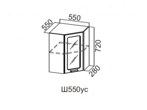 Ш550ус/720 Шкаф навесной 550/720 (угловой со стеклом) в Полевском - polevskoj.magazin-mebel74.ru | фото